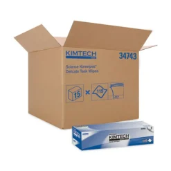 Kimtech Kimwipes 11.8 in. x 11.8 in. 3-Ply Delicate Task Wipers - Unscented, White (1785/Carton)