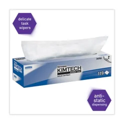 Kimtech Kimwipes 11.8 in. x 11.8 in. 2-Ply Delicate Task Wipers - Unscented, White (1785/Carton)