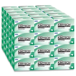 Kimtech 1-Ply 4.4 in. x 8.4 in. Kimwipes Delicate Task Wipers - Unscented, White (16800/Carton)