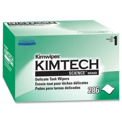 Kimtech 1-Ply 4.4 in. x 8.4 in. Kimwipes Delicate Task Wipers - Unscented, White (16800/Carton)