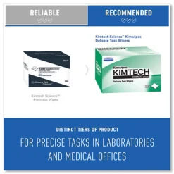 Kimtech 1-Ply 4.4 in. x 8.4 in. Kimwipes Delicate Task Wipers - Unscented, White (16800/Carton)