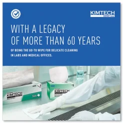 Kimtech 1-Ply 4.4 in. x 8.4 in. Kimwipes Delicate Task Wipers - Unscented, White (16800/Carton)