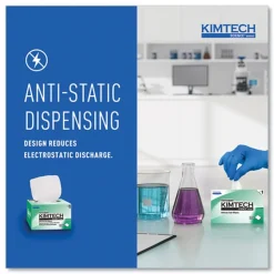 Kimtech 1-Ply 4.4 in. x 8.4 in. Kimwipes Delicate Task Wipers - Unscented, White (16800/Carton)