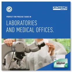 Kimtech 1-Ply 4.4 in. x 8.4 in. Kimwipes Delicate Task Wipers - Unscented, White (16800/Carton)