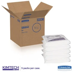 Kimtech W4 12 in. x 12 in. Flat Double Bag Critical Task Wipers - Unscented, White (100/Bag, 5 Bags/Carton)