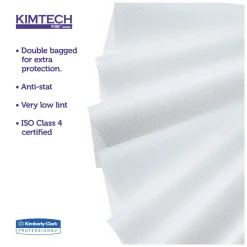Kimtech W4 12 in. x 12 in. Flat Double Bag Critical Task Wipers - Unscented, White (100/Bag, 5 Bags/Carton)