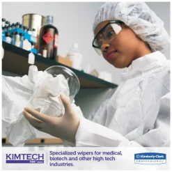 Kimtech W4 12 in. x 12 in. Flat Double Bag Critical Task Wipers - Unscented, White (100/Bag, 5 Bags/Carton)