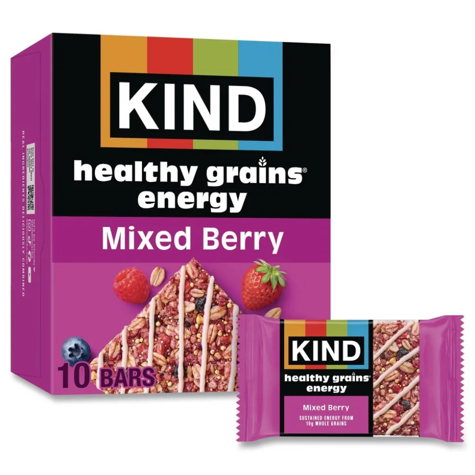 KIND 1.4 oz Healthy Grains Energy Bars - Mixed Berry (10/Box)