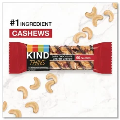 KIND 0.74 oz Thins Bar Variety Pack - Dark Chocolate Cherry Cashew/Peanut Butter Dark Chocolate (20/Box)