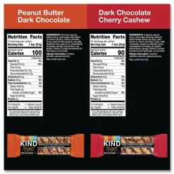 KIND 0.74 oz Thins Bar Variety Pack - Dark Chocolate Cherry Cashew/Peanut Butter Dark Chocolate (20/Box)