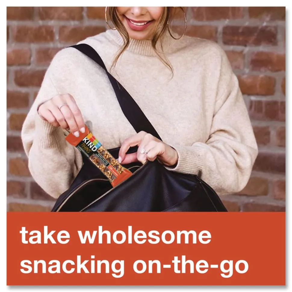 KIND 0.74 oz Thins Bar Variety Pack - Dark Chocolate Cherry Cashew/Peanut Butter Dark Chocolate (20/Box)