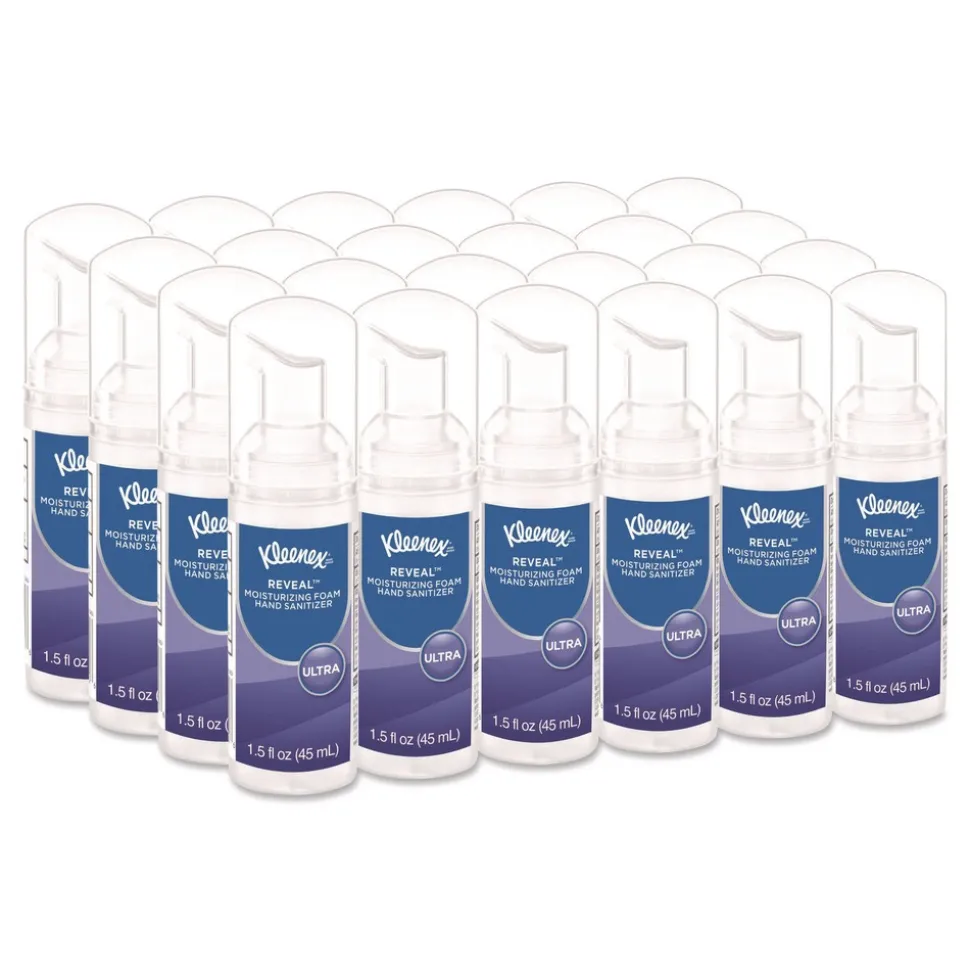 Kleenex 34604 1.5 oz. Pump Bottle Ultra Moisturizing Foam Hand Sanitizer - Unscented (24/Carton)