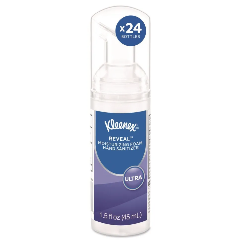 Kleenex 34604 1.5 oz. Pump Bottle Ultra Moisturizing Foam Hand Sanitizer - Unscented (24/Carton)