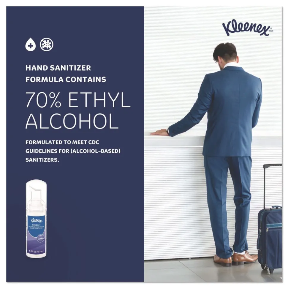 Kleenex 34604 1.5 oz. Pump Bottle Ultra Moisturizing Foam Hand Sanitizer - Unscented (24/Carton)