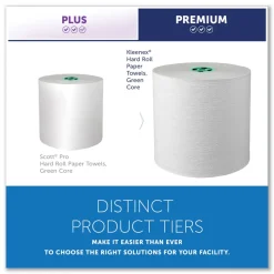 Kleenex 7.5 in. x 700 ft. Hard Roll Paper Towels with Green Core - White (6/Carton)