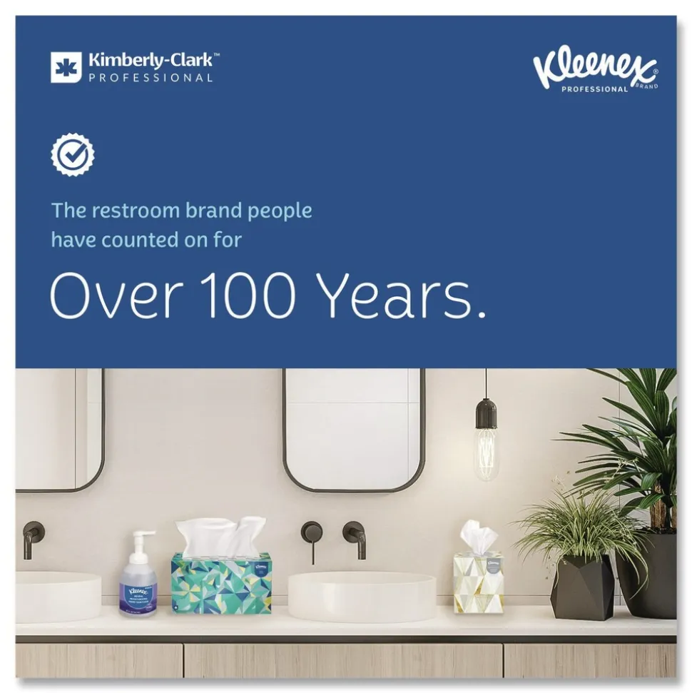 Kleenex 9 in. x 10.5 in. 1-Ply POP-UP Box Cloth Hand Towels - Unscented, White (2160/Carton)