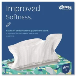 Kleenex 9 in. x 10.5 in. 1-Ply POP-UP Box Cloth Hand Towels - Unscented, White (2160/Carton)