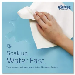 Kleenex 9 in. x 10.5 in. 1-Ply POP-UP Box Cloth Hand Towels - Unscented, White (2160/Carton)