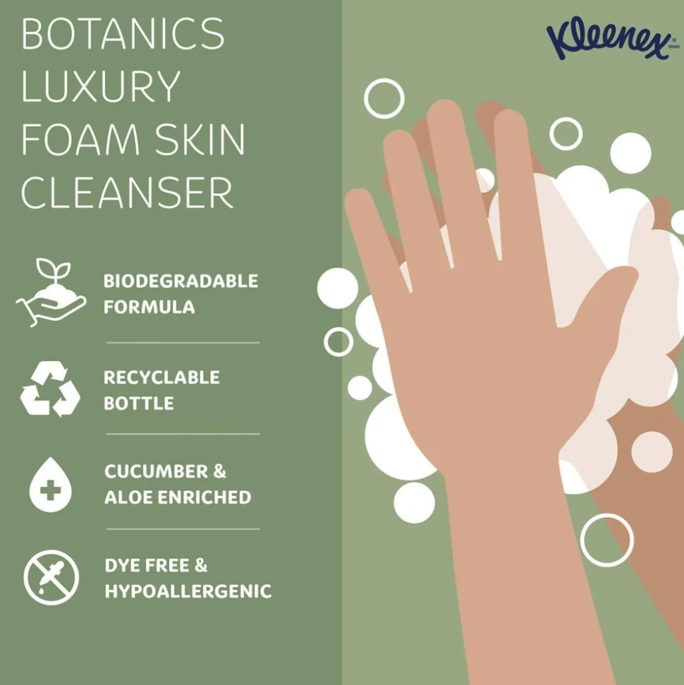 Kleenex 1200 mL Botanics Luxury Foam Skin Cleanser - Fresh Scent (4/Carton)
