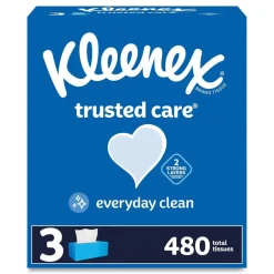 Kleenex 54303 Trusted Care 2-Ply Facial Tissue - White (12/Carton)