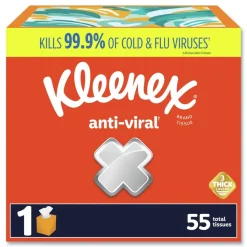 Kleenex Anti-Viral 3-Ply Facial Tissue - White (27/Carton)
