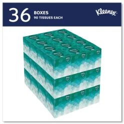 Kleenex Boutique 2-Ply Facial Tissues in an Upright Pop-Up Box - White (95 Sheets/Box, 36 Boxes/Carton)