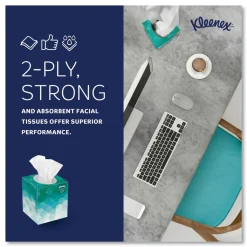 Kleenex Boutique 2-Ply Facial Tissues in an Upright Pop-Up Box - White (95 Sheets/Box, 36 Boxes/Carton)