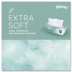 Kleenex Naturals 2-Ply Flat Box 8.3 in. x 7.8 in. Facial Tissues - White (48 Boxes/Carton, 125 Sheets/Box)
