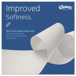 Kleenex 1-Ply 7.5 in. x 700 ft. Hard Roll Paper Towels with Premium Absorbency Pockets - White with Gray Core (6/Carton)