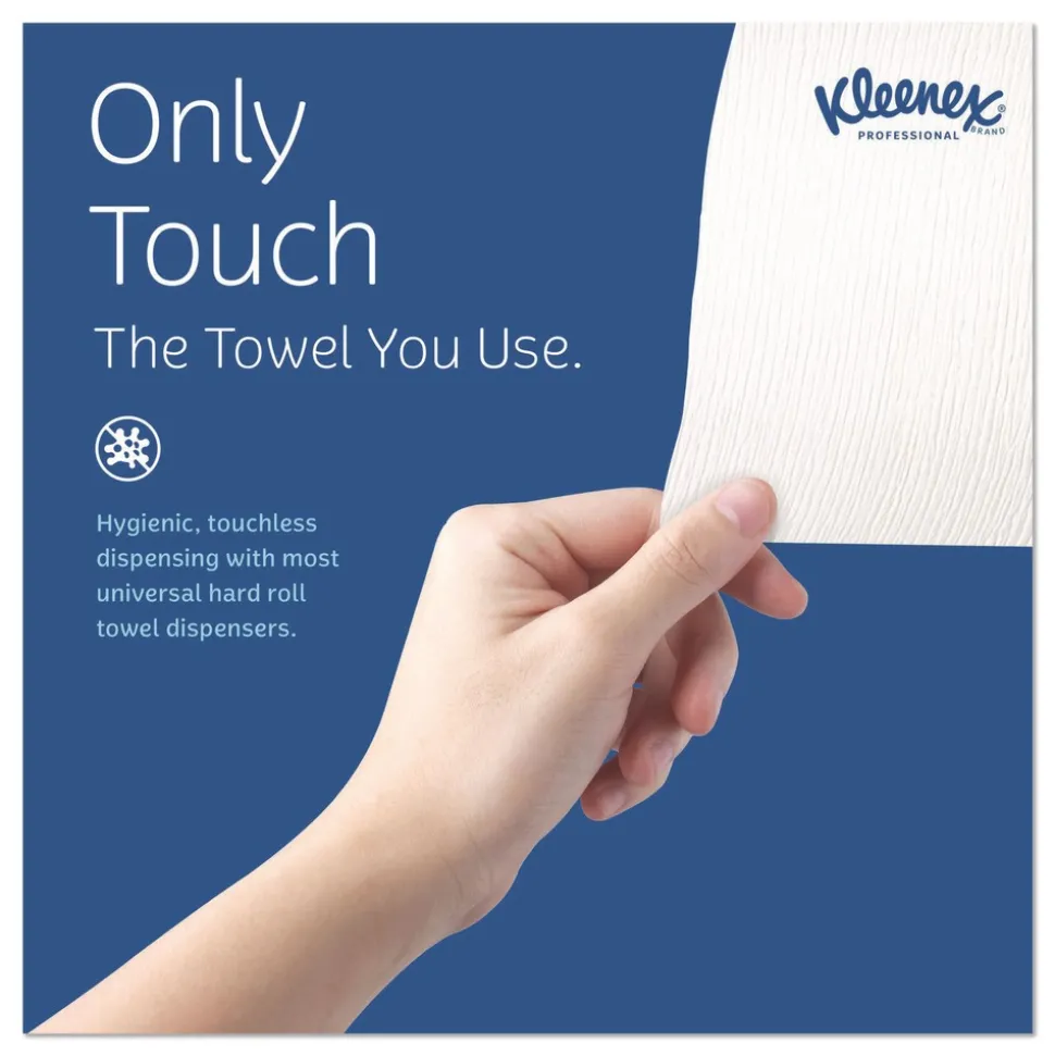 Kleenex 1-Ply 7.5 in. x 700 ft. Hard Roll Paper Towels with Premium Absorbency Pockets - White with Gray Core (6/Carton)