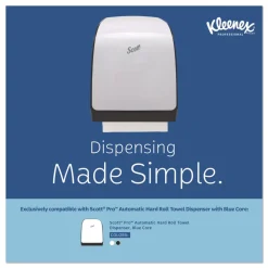 Kleenex 1-Ply 7.5 in. x 700 ft. Hard Roll Paper Towels with Premium Absorbency Pockets - White with Gray Core (6/Carton)