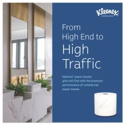 Kleenex 1-Ply 7.5 in. x 700 ft. Hard Roll Paper Towels with Premium Absorbency Pockets - White with Gray Core (6/Carton)