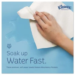 Kleenex 1-Ply 7.5 in. x 700 ft. Hard Roll Paper Towels with Premium Absorbency Pockets - White with Blue Core (6/Carton)