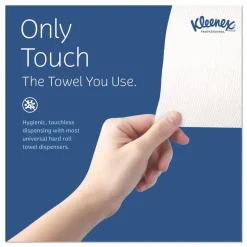 Kleenex 1-Ply 7.5 in. x 700 ft. Hard Roll Paper Towels with Premium Absorbency Pockets - White with Blue Core (6/Carton)