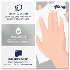 Kleenex 2-Ply 8 in. x 9.4 in. Reveal Multi-Fold Towels - White (16/Carton)
