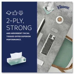Kleenex 2-Ply Flat Box Naturals Facial Tissue for Business - White (125 Sheet/Box)