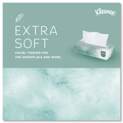 Kleenex 2-Ply Flat Box Naturals Facial Tissue for Business - White (125 Sheet/Box)