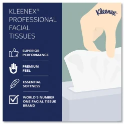 Kleenex 2-Ply Flat Box Naturals Facial Tissue for Business - White (125 Sheet/Box)