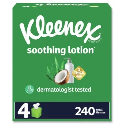 Kleenex Soothing Lotion 3-Ply Facial Tissue - White (8/Carton)