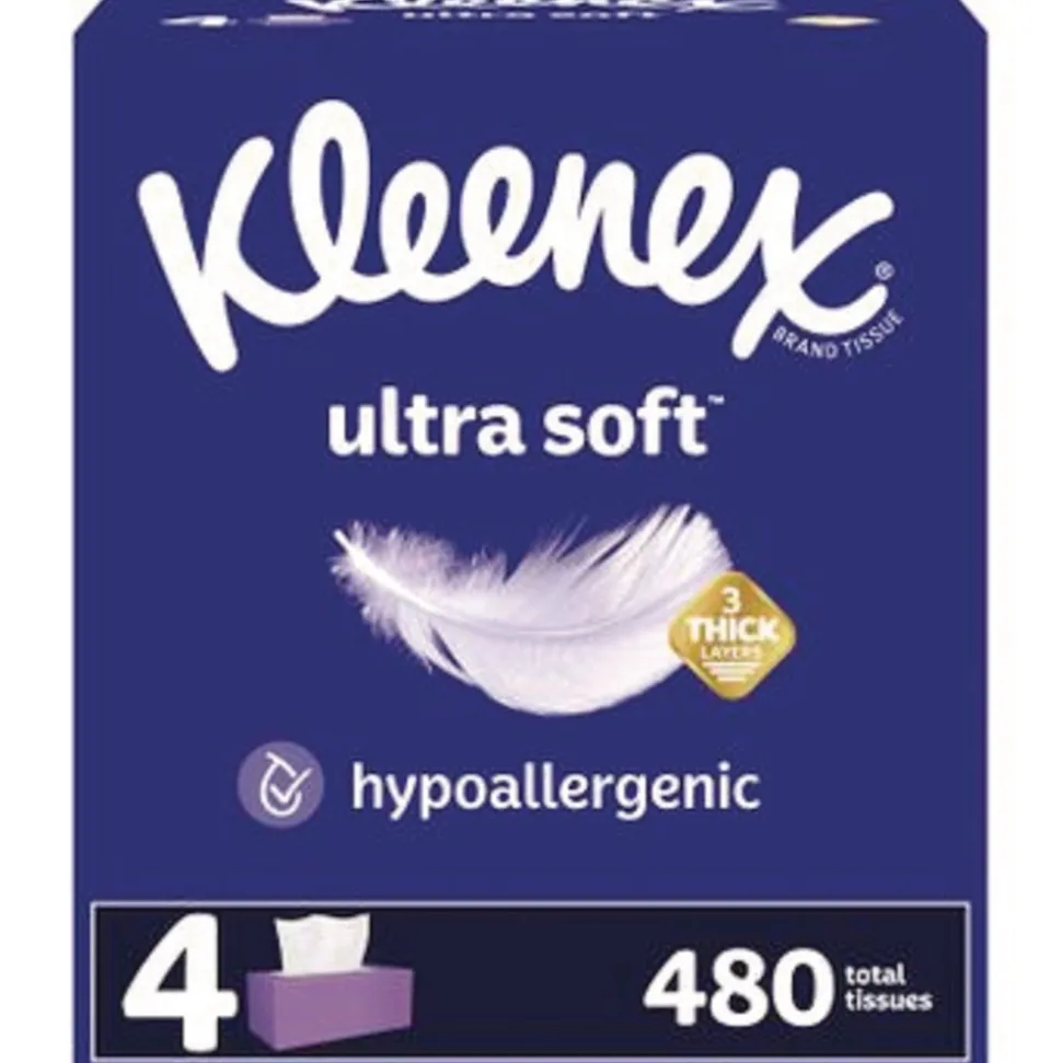 Kleenex Ultra Soft 3-Ply Facial Tissue - White (8/Carton)