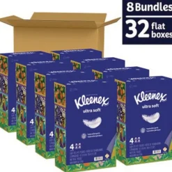 Kleenex Ultra Soft 3-Ply Facial Tissue - White (8/Carton)