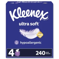Kleenex Ultra Soft 3-Ply Facial Tissue - White (12/Carton)