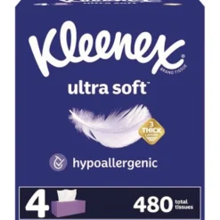 Kleenex Ultra Soft 3-Ply Facial Tissue - White (6/Carton)
