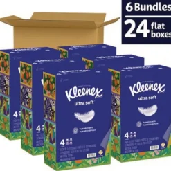 Kleenex Ultra Soft 3-Ply Facial Tissue - White (6/Carton)