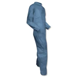 KleenGuard A65 Zipper Front Flame Resistant Coveralls with Hood/Elastic Wrists and Ankles - 3X-Large/Blue (21/Carton)