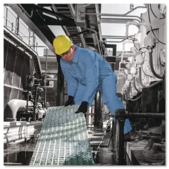 KleenGuard A65 Zipper Front Flame Resistant Coveralls with Hood/Elastic Wrists and Ankles - 3X-Large/Blue (21/Carton)