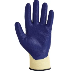 KleenGuard G60 Nitrile Coated Cut Resistant Gloves - Large, Blue/Yellow (12 Pairs/Pack)