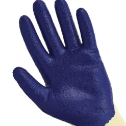 KleenGuard G60 Nitrile Coated Cut Resistant Gloves - Large, Blue/Yellow (12 Pairs/Pack)