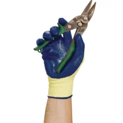 KleenGuard G60 Nitrile Coated Cut Resistant Gloves - Large, Blue/Yellow (12 Pairs/Pack)