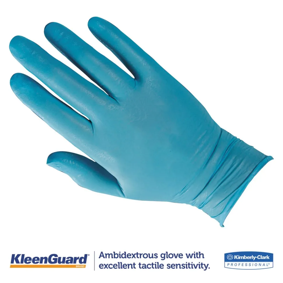 KleenGuard G10 Powder-Free Nitrile Gloves - Blue, Large (100/Box, 10 Boxes/Carton)